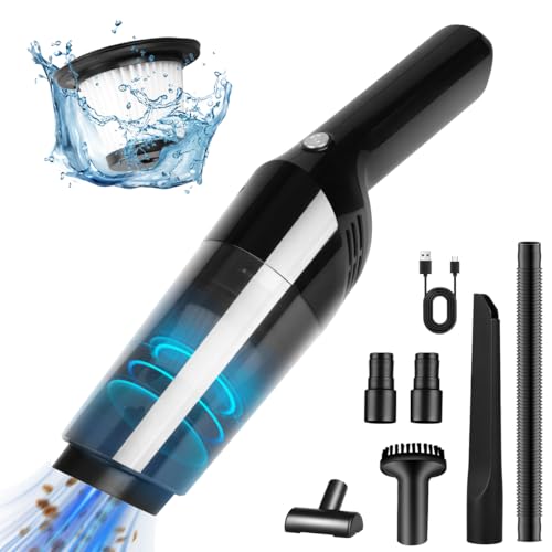 Aspirateur Voiture, 10000 Pa Mini Aspirateur Voiture Puissant sans Fil, Aspirateur Multifonctionnel avec Brosse, Portable Aspirateur a Main pour la Maison, Le canapé, la Voiture, la Cuisine