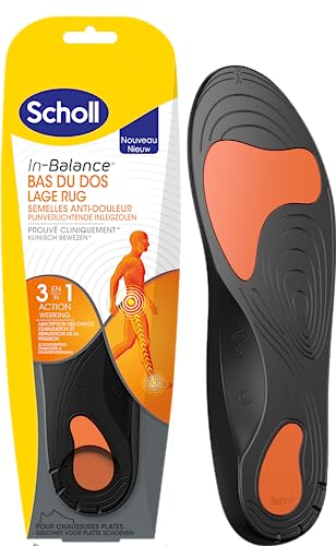 Scholl Semelle Orthopédique In-Balance Anti Douleur Bas du Dos - Prouvé cliniquement - 1 paire - Taille L - 42,5-45