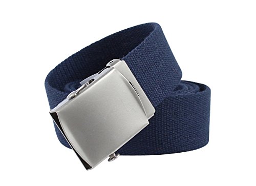YEHMAN Ceinture sangle en toile style militaire 6 coloris 120 cm de long 3,5cm large (Marine)