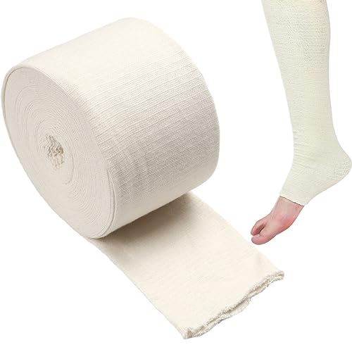 Bandage tubulaire 7,6 cm x 7,9 m élastique pour bras, rouleau extensible de premiers secours, gaze de rétention de coton pour bras, bas des jambes, taille D