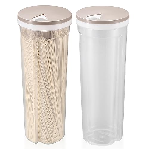 2 Pièces Boîte de Rangement pour Spaghetti, Conteneurs de Stockage de Nouilles avec Couvercle Pivotant, Récipients en Plastique pour Pâtes, Céréales, Collations, Spaghetti Noodle