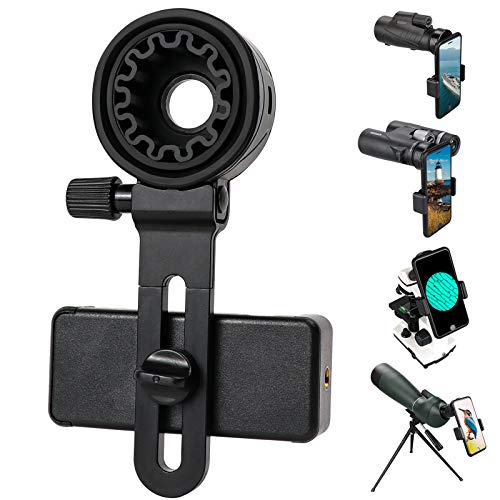 Adaptateur de téléphone Universel pour télescope - Compatible avec Jumelles, monoculaires, Microscope, Longue-Vue, télescope, Support de Smartphone - Compatible avec Presque Tous Les téléphones