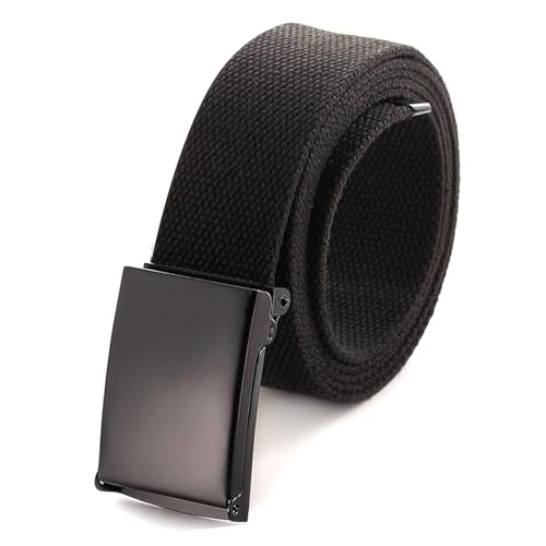 GUIGA ceinture homme,ceinture,Ceintures de Travail Réglable Sans Trou Pour Hommes,Ceinture unisexe en toile,Convient à toutes les occasions (noirs)
