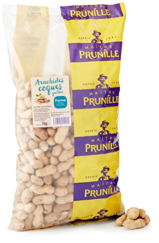 MAÎTRE PRUNILLE - Arachides Avec Coque - Cacahuètes Grillées - Fruits Secs Forme - Pour Un Snack Ou L'Apéro - Sachet 1000 g