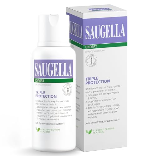 Saugella - Triple Protection - Soin Lavant Intime- Inconforts intimes - Brûlures, démangeaisons, mauvaises odeur - à base de Thym et Zinc - 250 ml