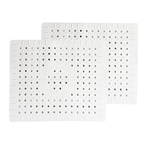 sinzau Lot de 2 tapis d'évier de cuisine, antidérapants, 31 x 26 cm, blanc