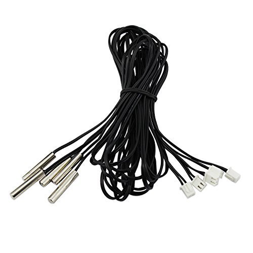 Aussel Lot de 5 sondes thermiques numériques et étanches NTC 10 K 3 950 Ohm 1 m
