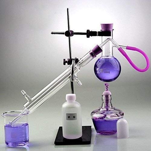 Lchzl Distiller Distillation Appareil de Laboratoire Verrerie Industrie Scientifique Distillateur à Faire Huile Essentielle Alcool Distiller Purificateur Distillation 10pcs Kit Appareil Ensembles