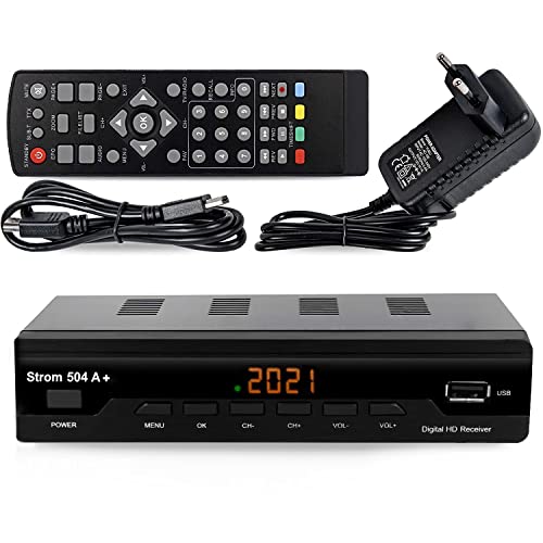 Strom 504 A+ Décodeur TNT Full HD -DVB-T2 - Compatible HEVC264 - (HDMI,Péritel, USB, Digital Plus) Noir