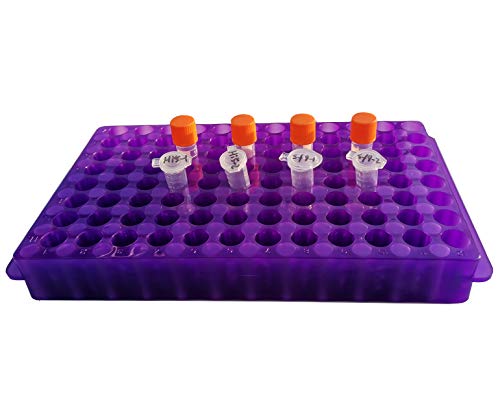 Support pour microcentrifugeuse en polypropylène 1,5 ml, support pour microtubes 96 emplacements 2 ml, support pour tubes centrifugeurs 0,5 ml, violet