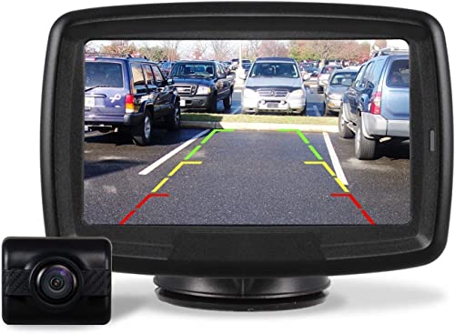 AUTO-VOX TD2 Caméra de Recul Numérique sans Fil, Camera de Recul Voiture avec Ecran LCD 4,3', Etanche IP68, Vision Nocturne, avec Antenne Intégrée, Facile à Installer