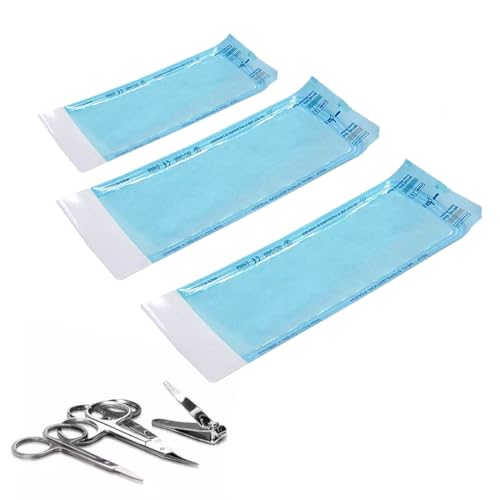 150 Pièces Pochettes de Stérilisation,Sacs Autoclaves,Sac pour Désinfection Autoclave,Sac de désinfection autoclave,Sacs en PVC stériles,Sachets de stérilisation auto-scellants pour petits outils