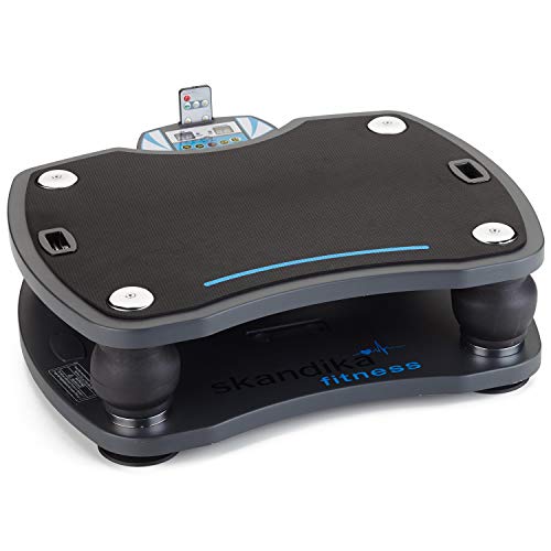 Skandika Plateforme vibrante 500 Vibrations 3D | Grande Surface antidérapante | 4 programmes + 20 Niveaux | Fitness à Domicile | Bandes d'entraînement, télécommande + Poster Inclus