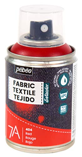 Pébéo - Peinture en Spray pour Textiles 7A Spray - Tissus Naturels et Synthétiques - Base Eau - Sans Solvant - Résistante au Lavage Machine - Peinture sur Tissu Pébéo Couleur Rouge - 100 ml