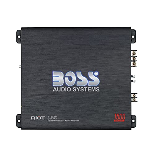 Boss Audio Systems R1600M amplificateur audio 1.0 canaux Avec fil Noir - Amplificateurs audio (1.0 canaux, 1600 W, A/B, 0,01%, 102 dB, 1600 W)