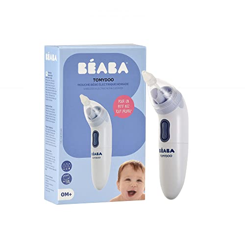 BÉABA, Tomydoo, Mouche Bebe électrique, Nomade, évolutif, 3 embouts silicone doux, Ultra rapide et Facile à utiliser, Stérilisable, Pochette de rangement