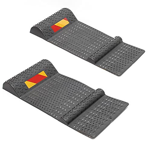 WilTec Lot 2X Butoir de Voiture – 528 x 250 x 52 mm – Auto-adhésif – Tapis de Parking comme Aide au stationnement Seuil de freinage Auto Garage Véhicule