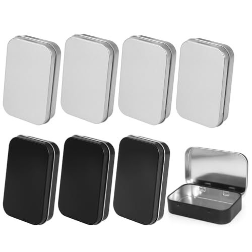 8pcs Boite Metallique avec Couvercle, Antirouille Petite Boite en Aluminium Rectangulaire, Mini Fournitures Petite Boite Metal, Maison Boite Metal Rangement pour Rangement Petits Objets