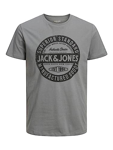 Bestseller A/S Jjejeans Tee SS O-Cou Noos 23/24 T-Shirt, Gris, XL Homme