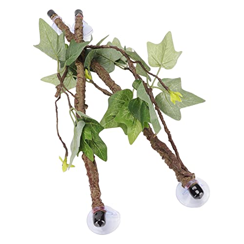 Branche d'arbre d'angle pour reptile - Branche d'arbre de reptile - Décoration pour terrarium - Avec ventouses pour amphibien, lézard et serpent