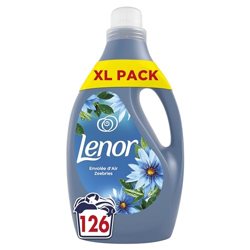 Adoucissant Lenor 126 lavages, Envolée d’Air, 24H De Fraîcheur Relaxante, Avec Une Touche D’Huiles Essentielles