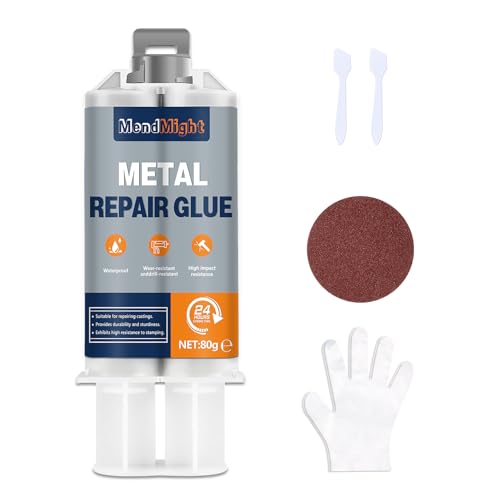 Colle Réparatrice en Métal de 80g - Adhésif Epoxy Ultra-Résistant pour Métal, Plastiques, Acier Inoxydable, Alliage d'Aluminium - Résistant aux Hautes Températures - Parfaite pour l'Artisanat DIY