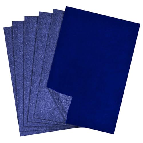 50Pcs Papier Carbone,Graphite Transfert Papier,Papier Calque,Papier de Copie Carbone Réutilisable,Calque Graphite A4,Pour Papier, Bois, Toile, Céramique, Métal et Loisirs Créatifs,21x29.7cm (Bleu)