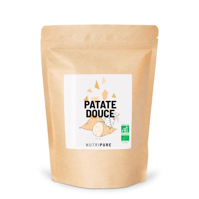 Nutripure | Farine de Patate Douce BIO & Vegan | 100% Naturelle | En Poudre | Alternative sans Gluten & OGM | Basifiant | Indice Glycémique Bas | Idéale au petit déjeuner & en Pâtisserie | 750 G