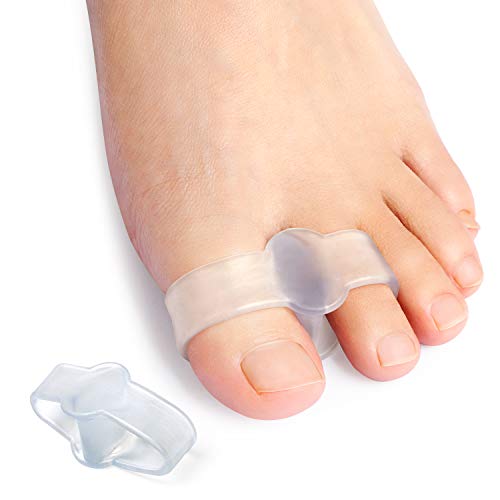 Correcteur d'orteils en gel Promifun, paquet de 10 séparateurs d'orteils avec 2 boucles, grand espaceur d'orteils pour les douleurs d'oignons et les chevauchements d'orteils