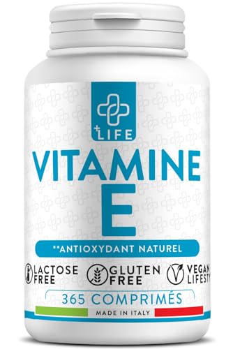 Vitamine E Pure 365 Comprimés PiuLife® 120mg Par Dose 178UI, Complément Alimentaire Vitamine E Visage Peau, Yeux Vue, Vitamine Cheveux, Bien-être Antioxydant, 2 Comprimés Par Jour