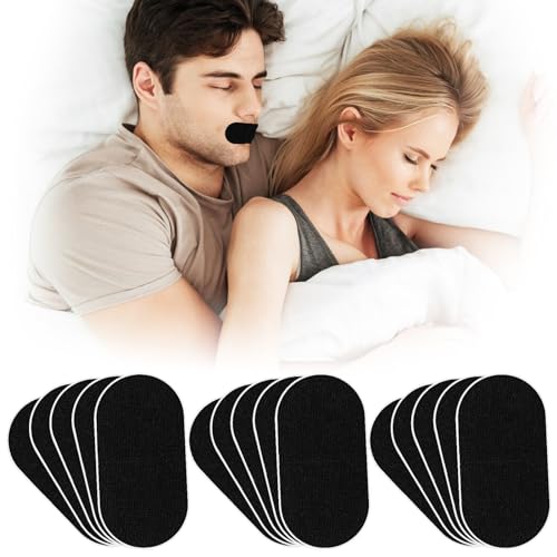 60 PCS Mouth Tape for Sleeping,Bande Buccale pour Dormir Mouth Tape,Sleep Strips D'aides au Ronflement,Pendant le Sommeil Anti Ronflement,Développez L'Habitude De La Respiration Nasale (Noir)