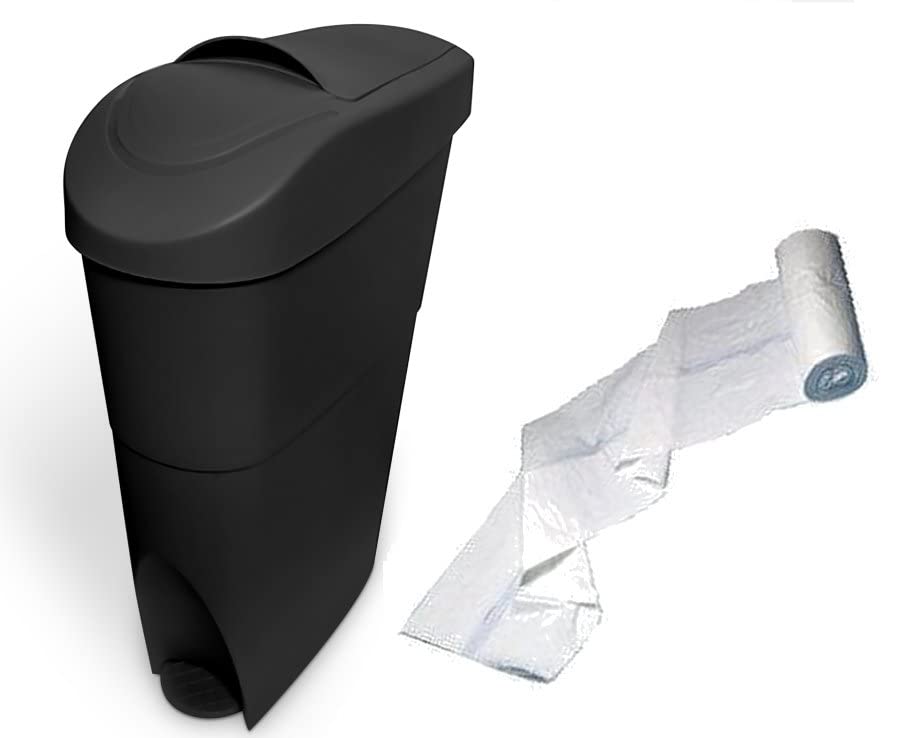 EHCB Poubelle sanitaire pour femme Noir 19 l + doublures Hygiène féminine