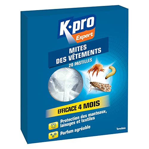 KAPO Pastilles Anti-Mites - Efficace 4 Mois - Protection des Manteaux, Lainages et Textiles - Parfum Agréable - Protègent Efficacement - Sachet Individuel, Voir Photo