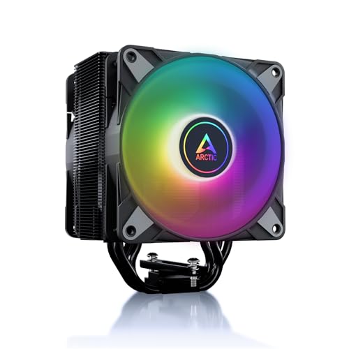 ARCTIC Freezer 36 A-RGB - Refroidisseur CPU monotour avec Push-Pull, Deux Ventilateurs P 120 mm à Pression optimisée et éclairage ARGB, roulement fluidodynamique, 200-1800 RPM, INCL. MX-6 - Noir