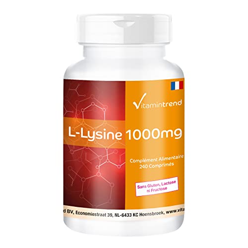 L-Lysine - hautement dosé - 1000 mg par comprimé - 240 comprimés - végan | Vitamintrend®