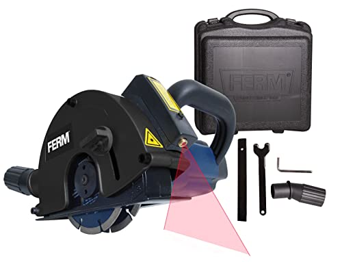 FERM Rainureuse 1700W 125mm - Laser - Incl. 2 lames diamant et adaptateur d'aspirateur