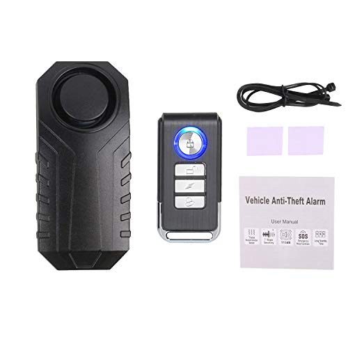 Mengshen Alarme De Vélo Améliorée avec Télécommande, Alarme Antivol étanche 113db avec Réglage du Volume Et De La Sensibilité pour Vélo, Moto, Scooter, Voiture, Remorque