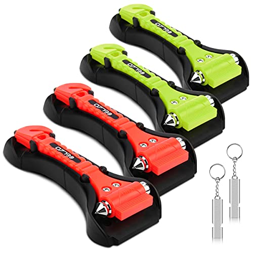 LIHAO Lot De 2 Marteaux De Secours Voiture – Brise-vitre + Coupe-ceinture, Support Inclus