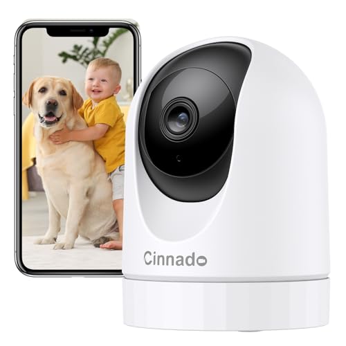 Cinnado Camera Surveillance WiFi Interieur - 2K 3MP Babyphone Caméras de Surveillance pour Bebe/Chien/Chat/Maison connectee avec Détection et Alerte Audio Bidirectionnel Compatible Alexa, D1…
