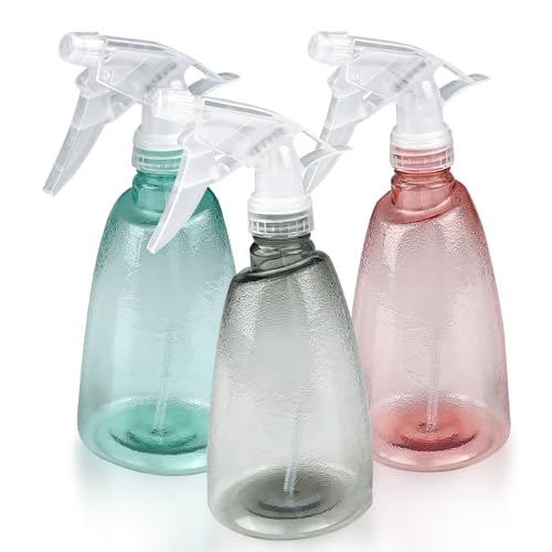 Newpop 3 Pièces Vaporisateur Vide 500 ml, Rechargeable Gâchette en Plastique Flacon Pulvérisateur, 2 Pulvérisation Modes Transparent Spray Bouteilles, pour Nettoyage, Plante, Cheveux, Jardin