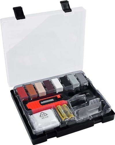 Werkzeyt B27692 carrelage 14 pièces 8 Couleurs différentes avec fondu de Cire, Rabot et éponge de ponçage Surfaces Lisses de Tout Type/kit de réparation pour Pierre