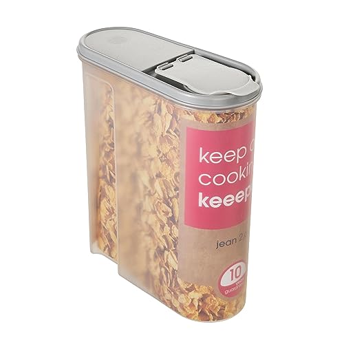 keeeper Boîte Verseuse Jean Pour les Produits Secs, Couvercle à Clapet, 2,6 L, Polypropylène, 21,5 x 9,5 x 24 cm, Nordic Grey