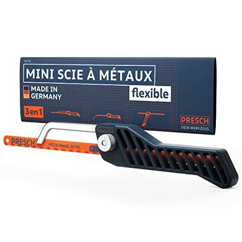 Presch Mini Scie à Métaux flexible 300mm - Scie junior 3 en 1 incl. lame de scie à métaux - Poignée de scie réglable - Petite scie à métaux