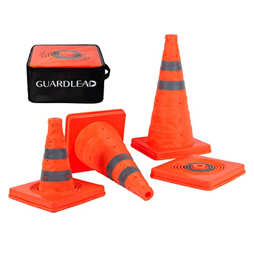 Cônes de sécurité de la circulation pliables, 4 cônes pop - up polyvalents avec cercles réfléchissants pour le stationnement routier, la pratique de la conduite (4, 45cm)