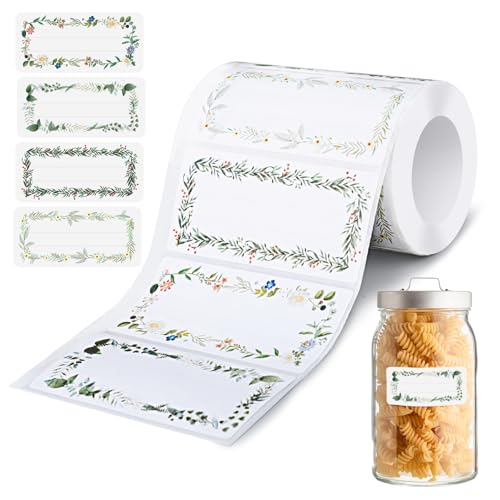 AiQInu Etiquettes Autocollantes Bocaux, 200 Pièces Étiquettes à Confiture, Etiquettes Adhésives Étiquettes Confitures, pour Pots De Confiture, Pots à éPices, Bouteilles
