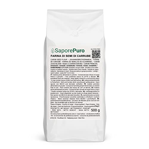 Saporepuro Farine de Graines de CAROUBE 500 gr - Idéal pour la crème glacée et les sorbets