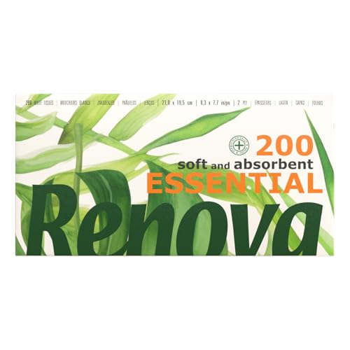 Renova Mouchoirs Boite Plenitude, 2 plis, format maxi, 200 mouchoirs