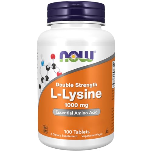 Now Foods, L-Lysine, Double Force, 1.000 mg, 100 Comprimés végétaliens, Testé en Laboratoire, Acide Aminé, Sans Gluten, Sans Aoja, Végétarien