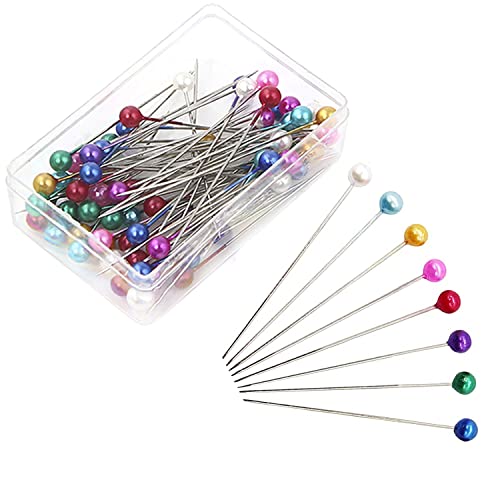 Épingles Couture Epingles Couturiere avec Tête en Plastique Epingle a Tete Ronde Couture pour mercerie,Patchworkde,Couture et d'Artisanat(100 PCS)