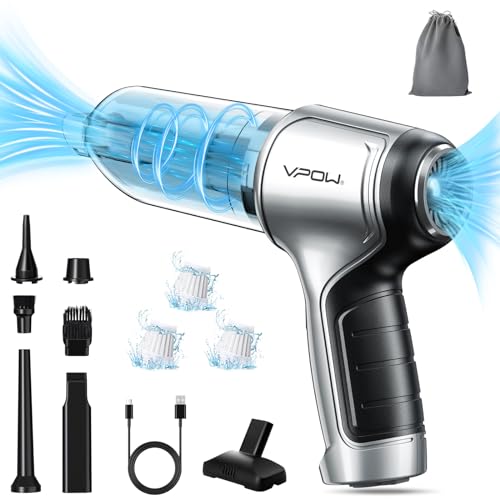 VPOW Aspirateur Voiture Puissant Main sans: 15000PA Aspirateur de Table avec HEPA Filtre - 5000mAh Mini Aspirateur a Main sans Fil USB pour Voiture Matelas Animaux Domestiques Maison